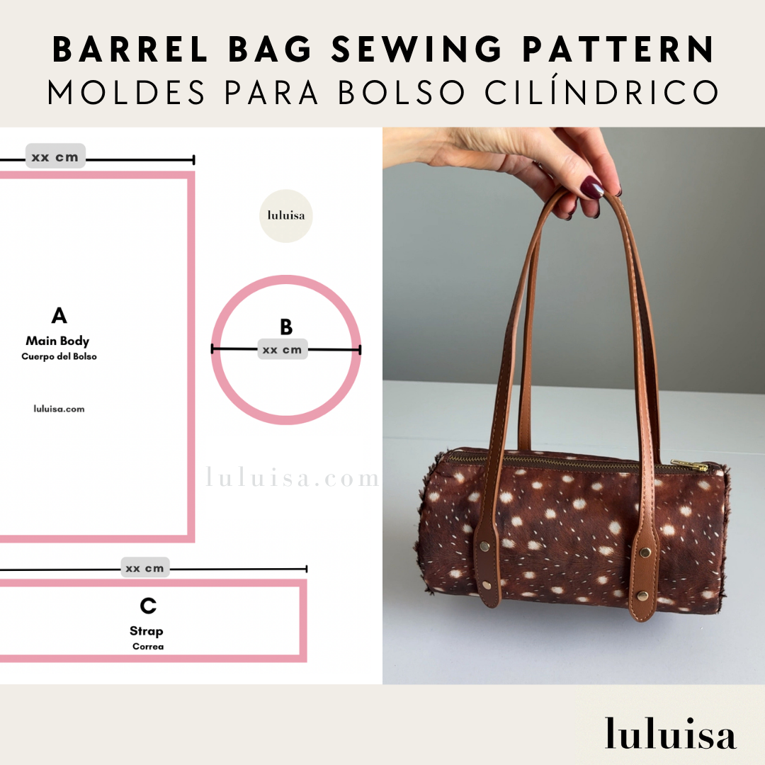 Small Barrel Bag Sewing Pattern + Video Tutorial