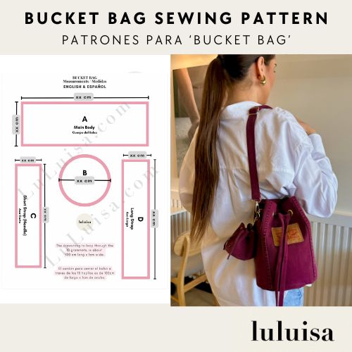 Upcycle Jeans Bucket Bag Diy Tutorial Sewing Pattern LuLuisa BUCKET BAG designerluisa