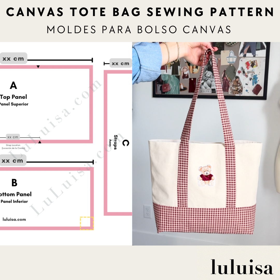 Canvas Tote Bag Sewing Pattern + Video Tutorial