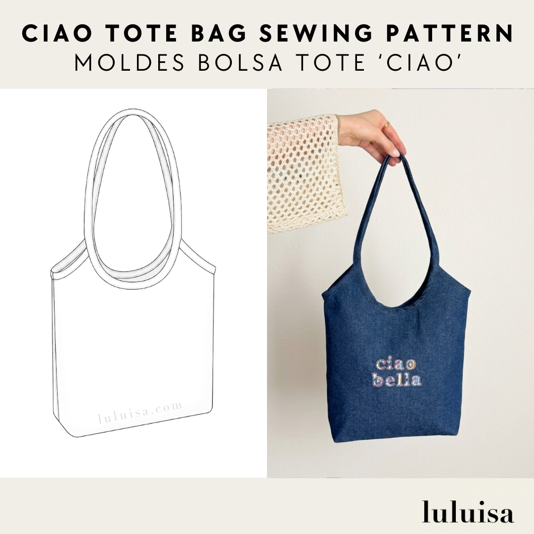 Ciao Tote Bag Sewing Pattern + Step-by-Step Sewing Guide