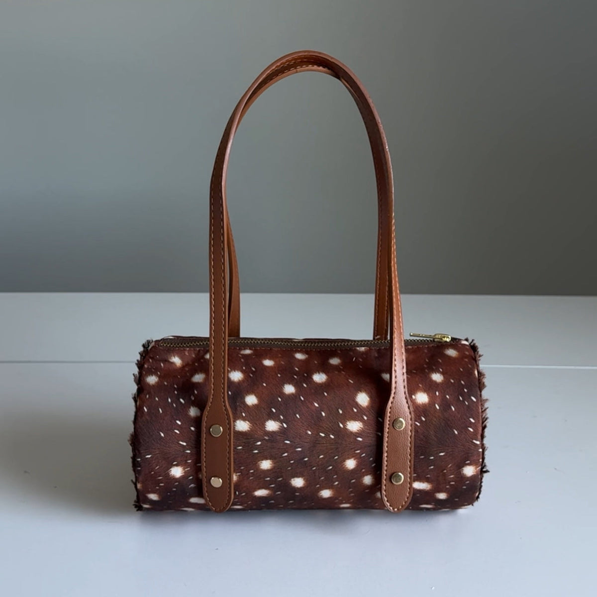 bambi print deer print barrel bag luluisa