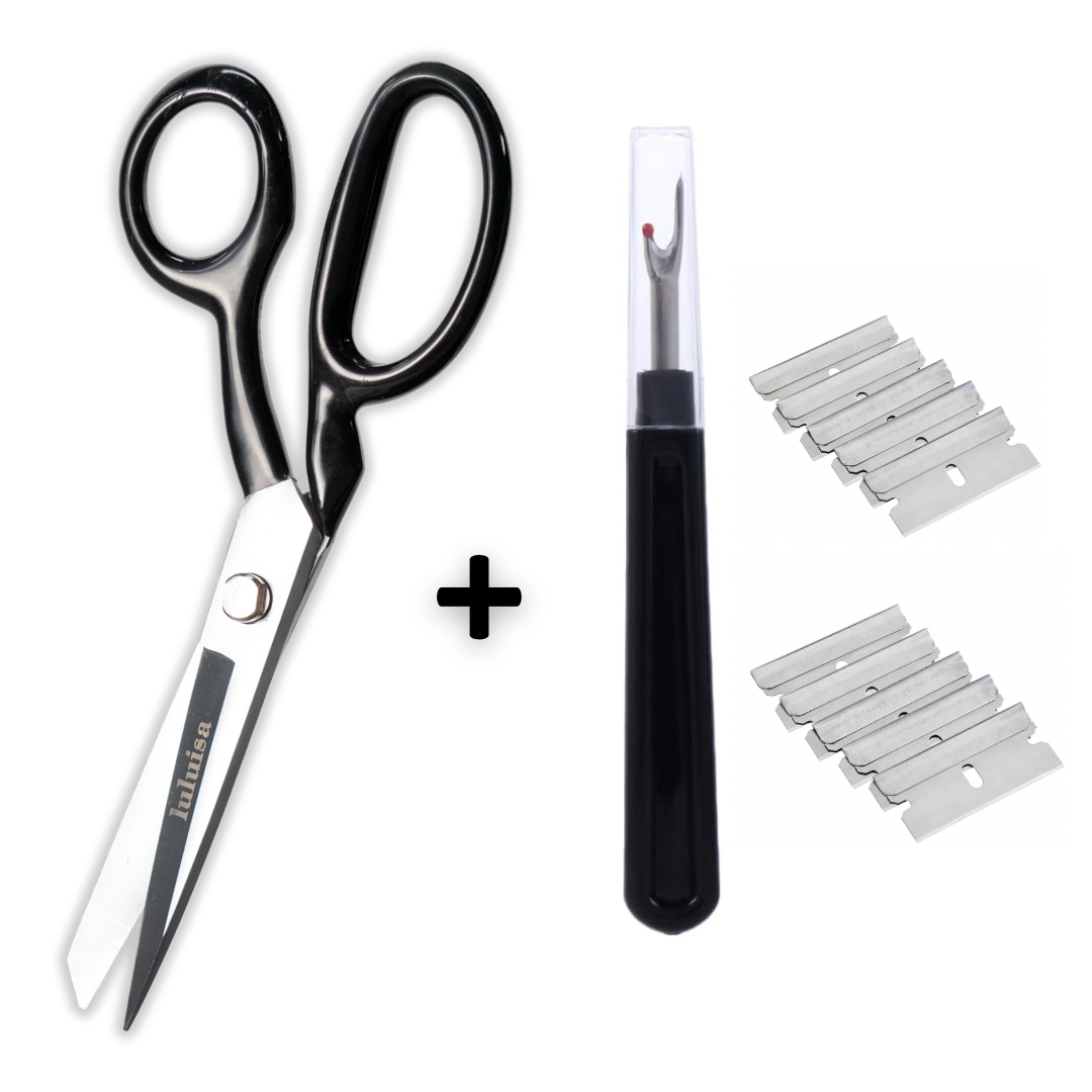 Premium Bundle – Fabric Scissors, Seam Ripper & 10 Precision Blades