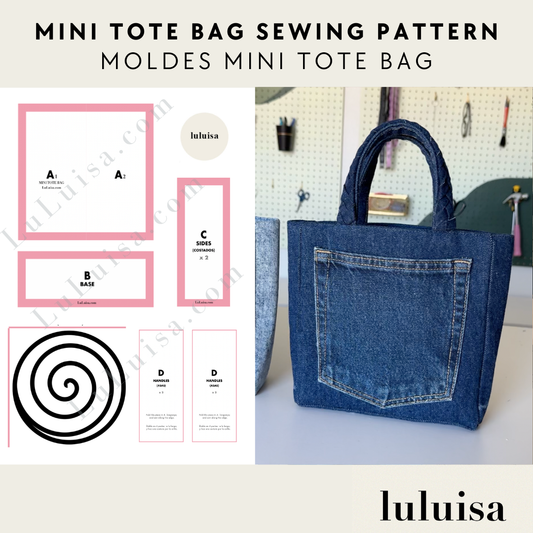 Mini Square Tote Bag Pattern + Sewing Instructions