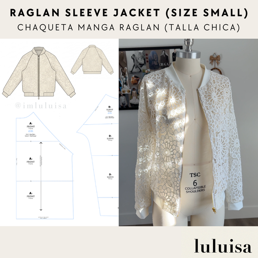 Raglan Sleeve Jacket Sewing Pattern + Includes Written Sewing Instructions