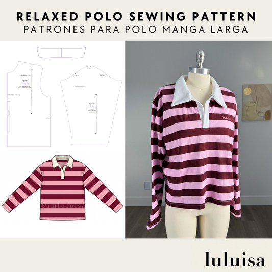 Relaxed Polo Long Sleeve Sewing Pattern + Sewing Guide