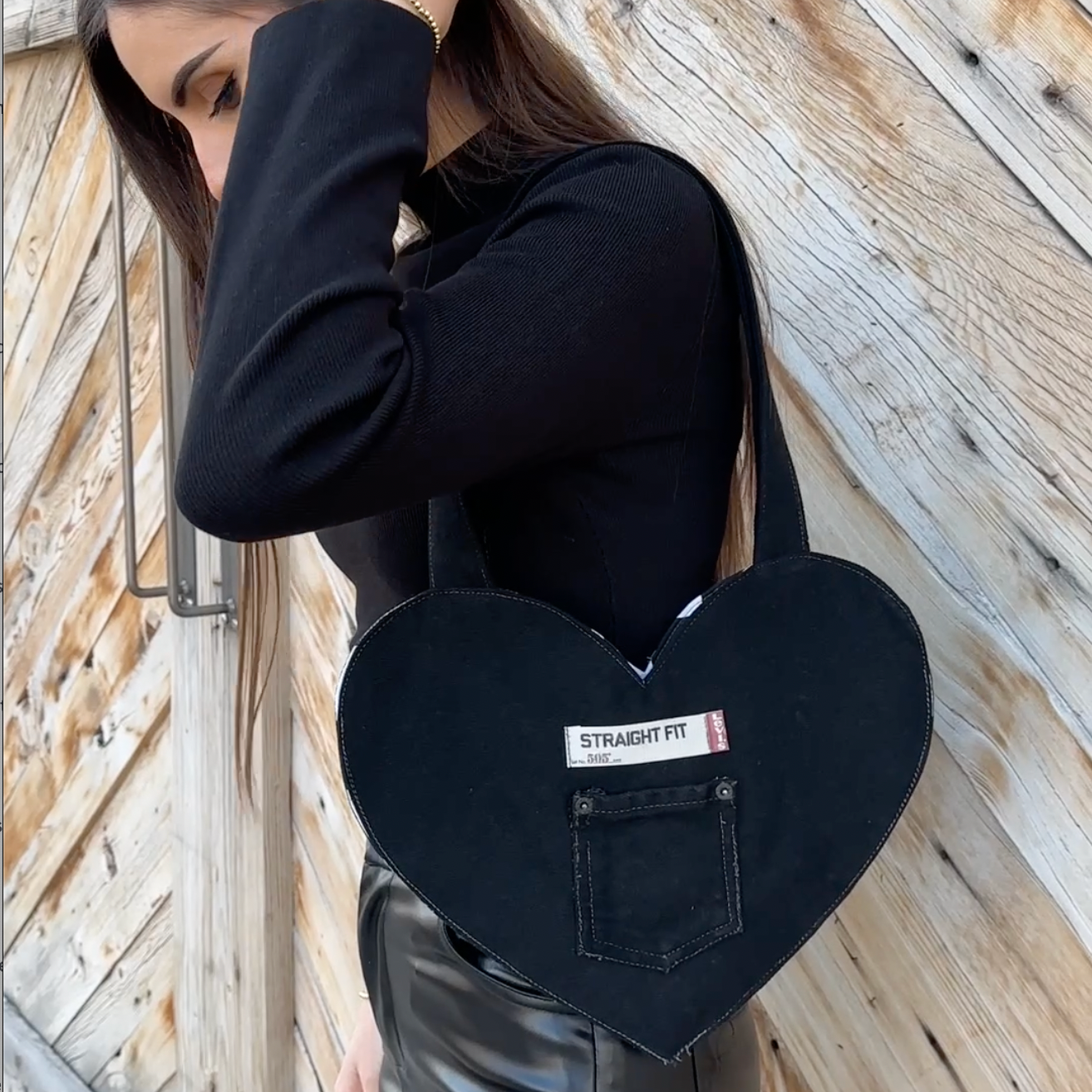 black heart tote bag sewing pattern