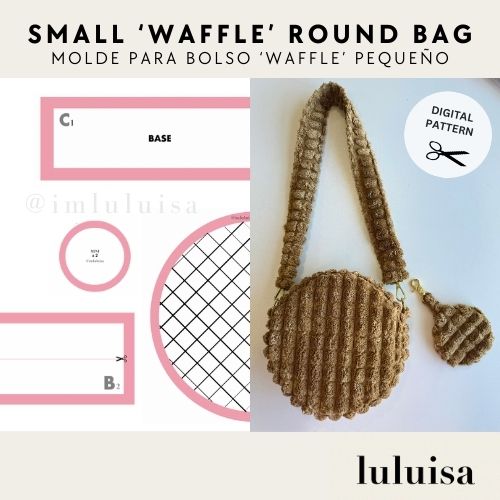 Small Round Bag luluisa patterns quilted round bag moldes bolso redondo waffle