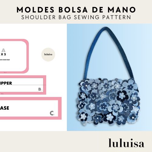 bolsa de mano luluisa moldes designerluisa sewing patterns moldes costura luisa upcycled bag shoulder bag dust bag upcycle jeans bolso de mano