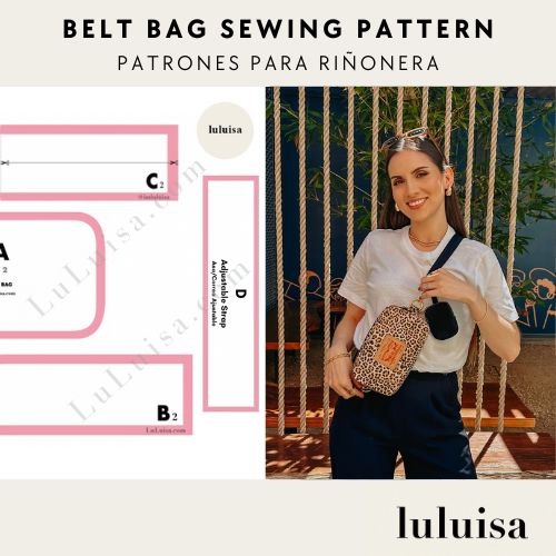 Patrón de Costura para Bolso Riñonera + Incluye Instrucciones de Costura